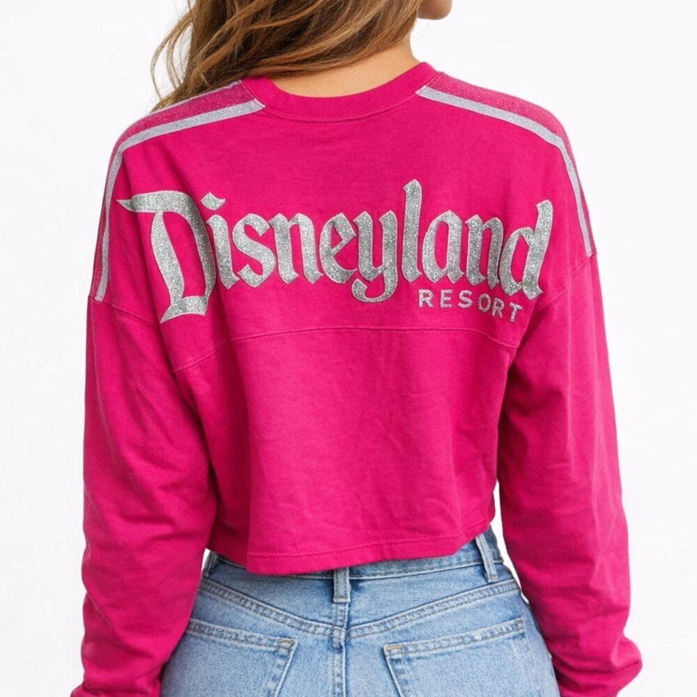 Disneyland Resort Spirit Jersey Pink Silver Glitter Puff-Ink Women's Small NEW